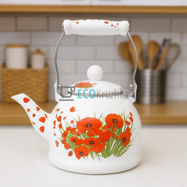 Чайник Емальований 2 л Маковий букет (41/L)