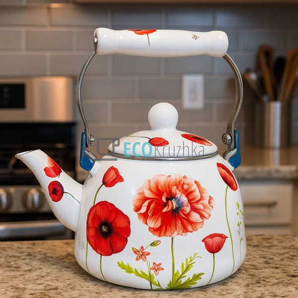 Чайник Емальований 2 л Мак (12/L)