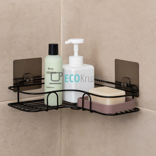 Полиця кутова універсальна на самоклейкій стрічці 26×26× ... Полиця кутова універсальна на самоклейкій стрічці 26×26× ...