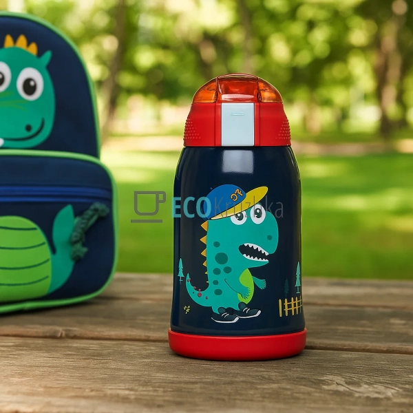 Термос дитячий поїлка з трубочкою Динозавр 400 мл EK1242 ... Термос дитячий поїлка з трубочкою Динозавр 400 мл EK1242 ...