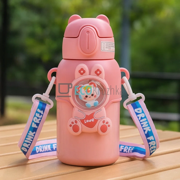 Термос дитячий поїлка з трубочкою 400 мл Рожевий (MT-493 ... Термос дитячий поїлка з трубочкою 400 мл Рожевий (MT-493 ...