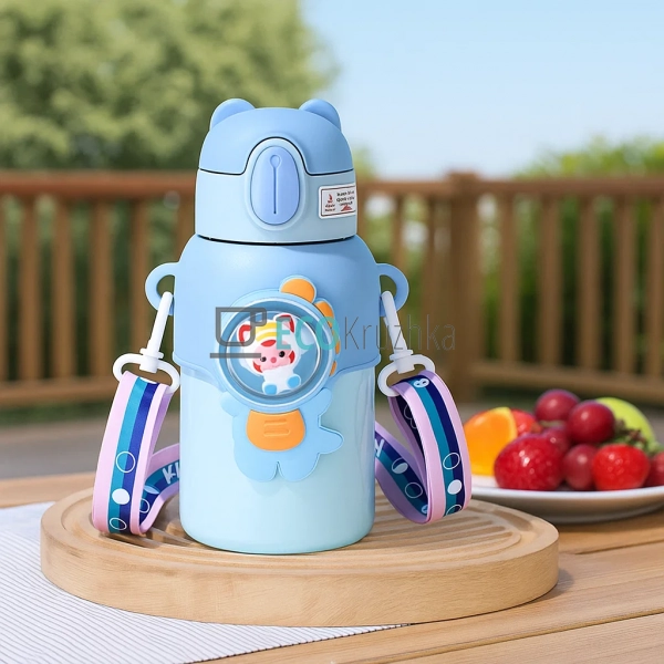 Термос дитячий поїлка з трубочкою 400 мл Блакитний (MT-4 ...