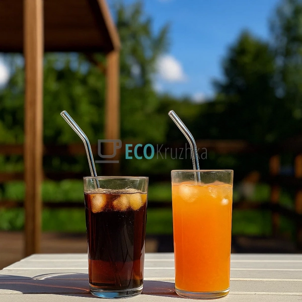 Скляна боросилікатна соломинка прозора (888-25) Скляна боросилікатна соломинка прозора (888-25)