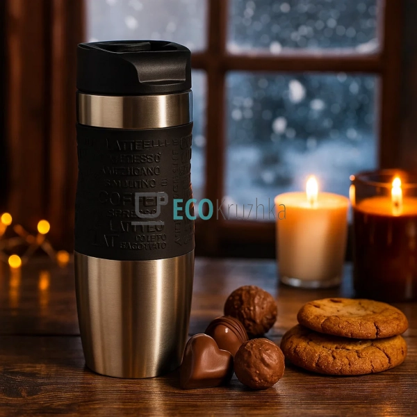 Термокружка 480 мл Чорний Edenberg EB-627