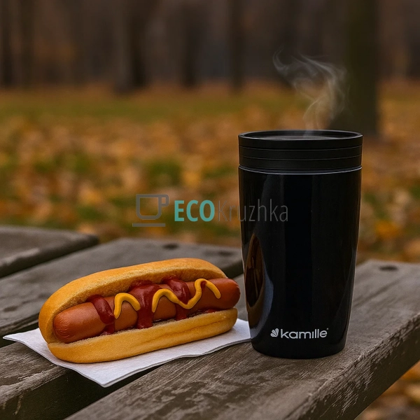 Термокружка Kamille 320 мл з нержавіючої сталі з TPR-вст ... Термокружка Kamille 320 мл з нержавіючої сталі з TPR-вст ...