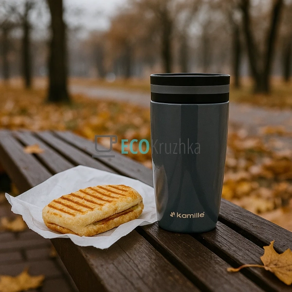 Термокружка Kamille 320 мл з нержавіючої сталі з TPR-вст ... Термокружка Kamille 320 мл з нержавіючої сталі з TPR-вст ...