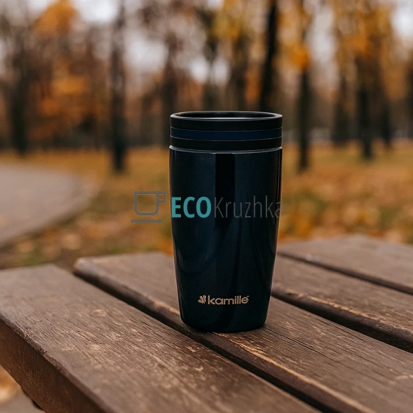 Термокружка Kamille 320 мл з нержавіючої сталі з TPR-вст ... Термокружка Kamille 320 мл з нержавіючої сталі з TPR-вст ...