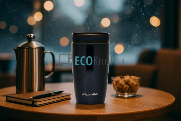 Термокружка Kamille 320 мл з нержавіючої сталі з TPR-вст ... Термокружка Kamille 320 мл з нержавіючої сталі з TPR-вст ...