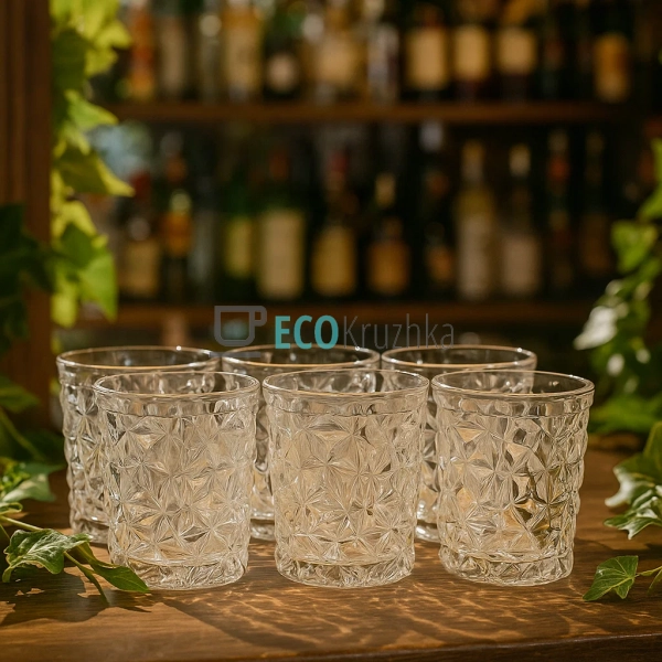 Набір склянок 6шт для віскі Crushed Ice 270мл Прозорий 6 ... Набір склянок 6шт для віскі Crushed Ice 270мл Прозорий 6 ...