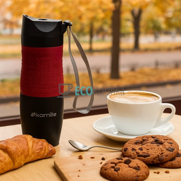 Термокружка Kamille 380 мл Червоний EK4929