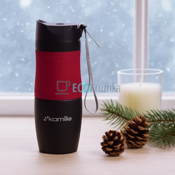 Термокружка Kamille 380 мл Червоний EK4929