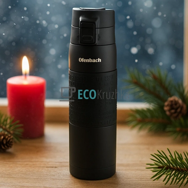 Термокухоль Ofenbach 480 мл з нержавіючої сталі Чорний EK12252
