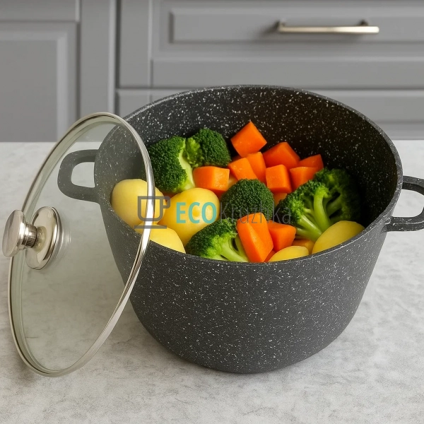 Каструля-казан 10 л Edenberg з гранітним покриттям та ск ...