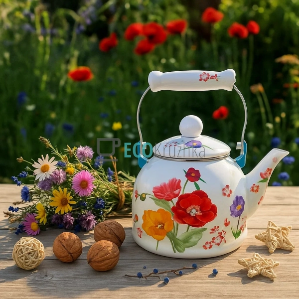 Чайник Емальований 2 л Маковий букет (1/L)
