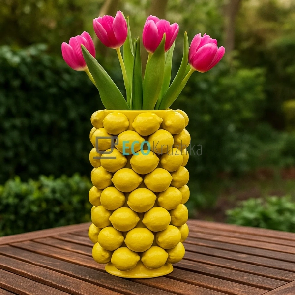 Ваза порцелянова Lemon Лимон Жовтий D26 х 42 см (457-327 ...