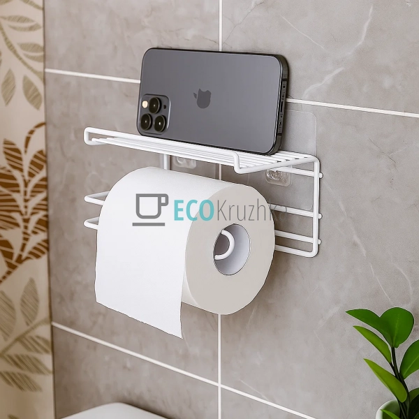 Полиця з тримачем настінна 20х10х9см Біла (JZ2382) Полиця з тримачем настінна 20х10х9см Біла (JZ2382)