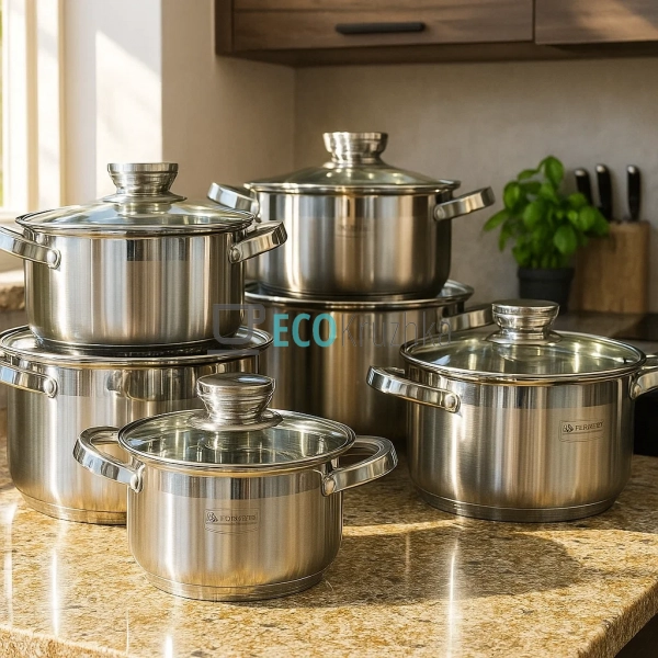 Набір посуду нержавіюча сталь 12 предметів Edenberg EB-4 ... Набір посуду нержавіюча сталь 12 предметів Edenberg EB-4 ...