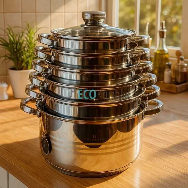 Набір посуду нержавіюча сталь 12 предметів Edenberg EB-4 ... Набір посуду нержавіюча сталь 12 предметів Edenberg EB-4 ...