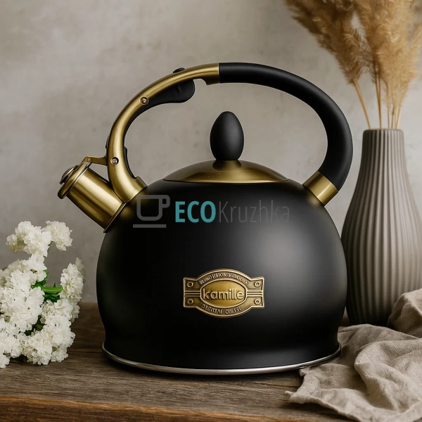 Чайник 2.7 л з нержавіючої сталі зі свистком та ручкою " ... Чайник 2.7 л з нержавіючої сталі зі свистком та ручкою " ...