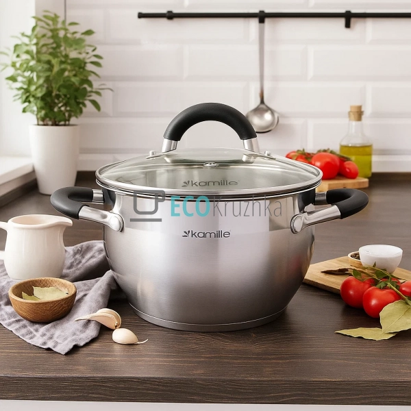 Набір каструль з нержавіючої сталі 6 предметів з кришкам ...