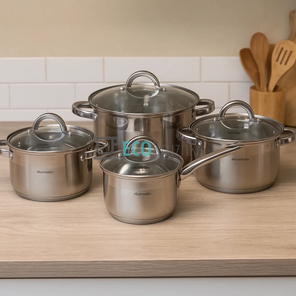 Набір посуду з нержавіючої сталі 8 предметів з кришками  ...