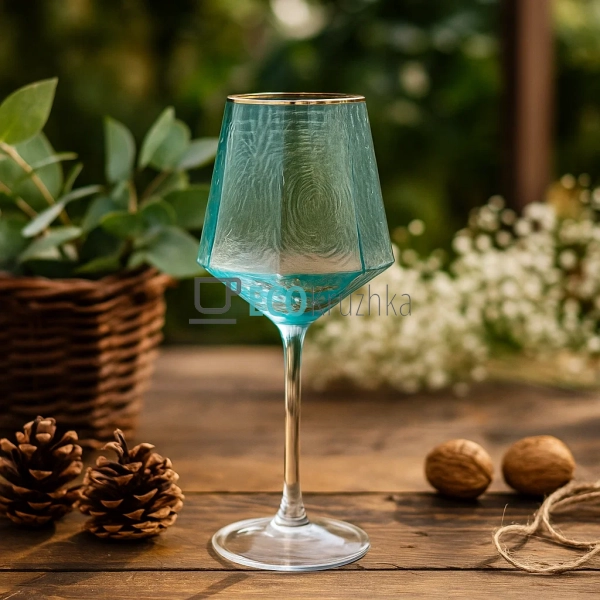 Келих 🍷 для вина з блакитного скла Кристал 530мл EK9035 Келих 🍷 для вина з блакитного скла Кристал 530мл EK9035