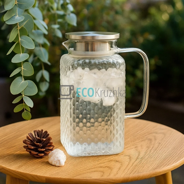 Глечик для води з кришкою 1.6л Прозорий Edenberg EB-1958 ... Глечик для води з кришкою 1.6л Прозорий Edenberg EB-1958 ...
