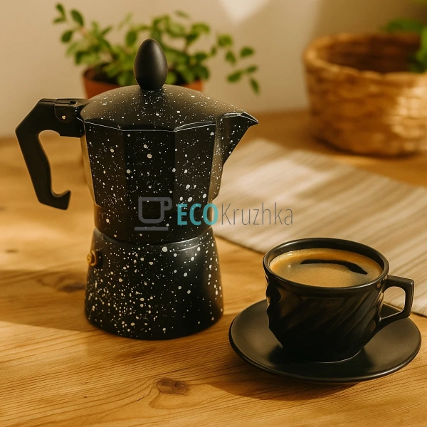 Гейзерна кавоварка 3 чашки з мармуровим покриттям Edenbe ... Гейзерна кавоварка 3 чашки з мармуровим покриттям Edenbe ...