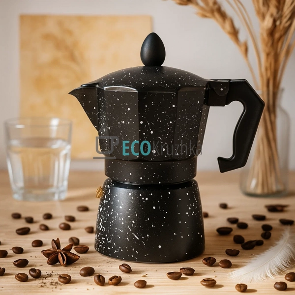 Гейзерна кавоварка 3 чашки з мармуровим покриттям Edenbe ... Гейзерна кавоварка 3 чашки з мармуровим покриттям Edenbe ...
