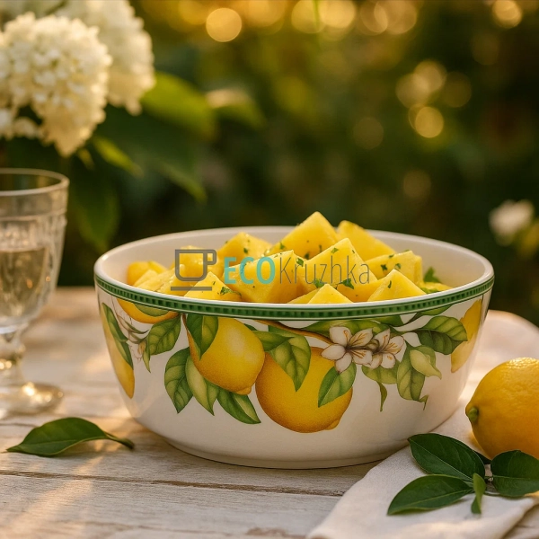 Порцелянова глибока миска 1.9 л Сицилійський лимон — вел ... Порцелянова глибока миска 1.9 л Сицилійський лимон — вел ...