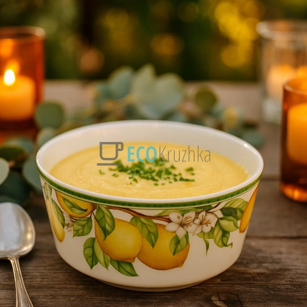 Порцелянова піала 800 мл Сицилійський лимон — глибока ми ... Порцелянова піала 800 мл Сицилійський лимон — глибока ми ...