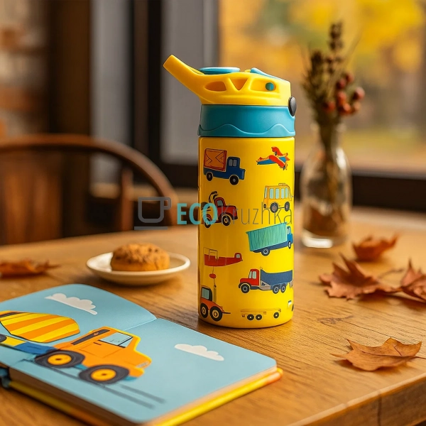 Термос дитячий поїлка з трубочкою 300 мл Жовта (MT-3453F ... Термос дитячий поїлка з трубочкою 300 мл Жовта (MT-3453F ...