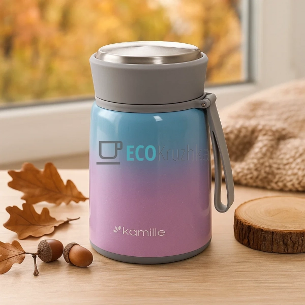 Термос Kamille харчової обідній для супу 800 мл з нержав ...