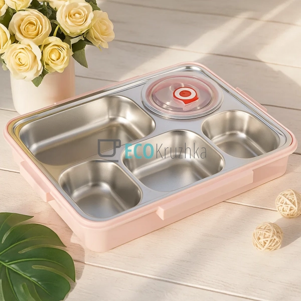 Ланч бокс обідній Kamille Рожевий 1000мл KM-2144RZ Ланч бокс обідній Kamille Рожевий 1000мл KM-2144RZ