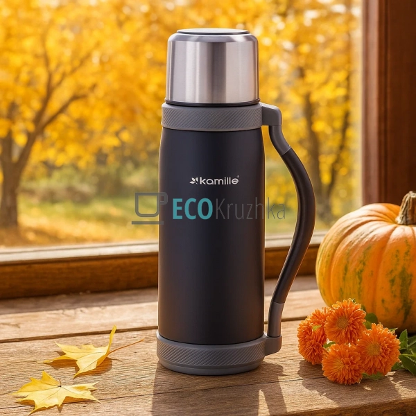 Термос Kamille 1200 мл з нержавіючої сталі Чорний Kamill ... Термос Kamille 1200 мл з нержавіючої сталі Чорний Kamill ...