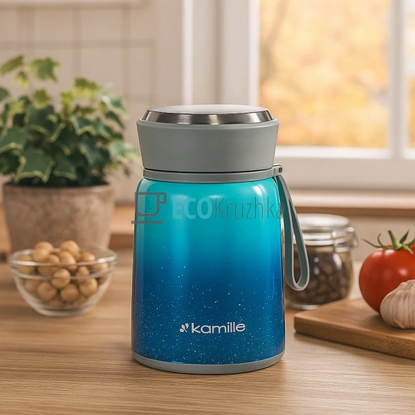 Термос Kamille харчової обідній для супу 530мл з нержаві ...