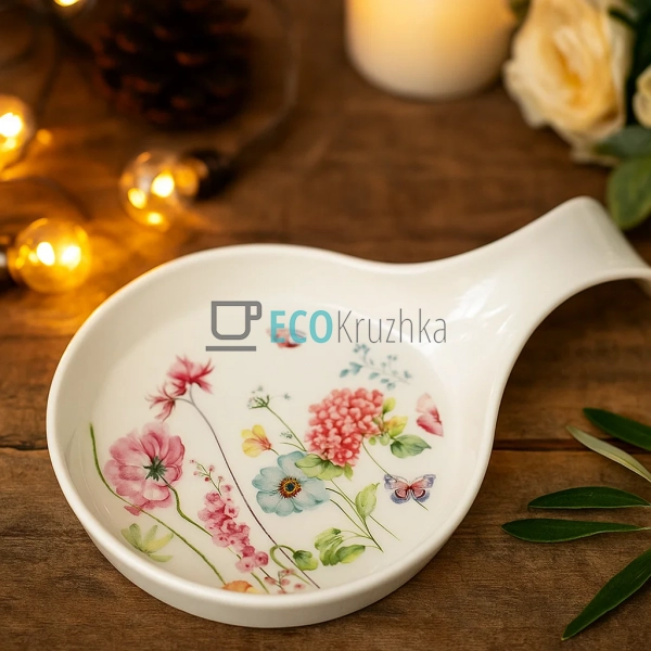 Порцелянова підставка під ложку Flower Garden 18×12 см – ... Порцелянова підставка під ложку Flower Garden 18×12 см – ...