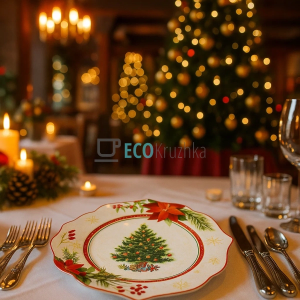 Новорічна порцелянова тарілка Christmas Story 21 см • дл ... Новорічна порцелянова тарілка Christmas Story 21 см • дл ...