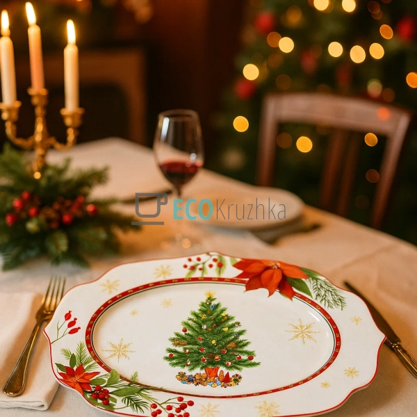 Велика новорічна сервірувальна тарілка Christmas Story 3 ...