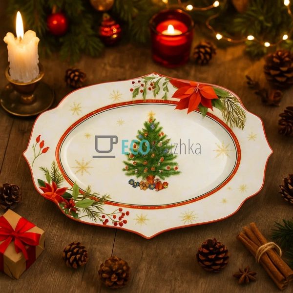 Велика новорічна сервірувальна тарілка Christmas Story 3 ...