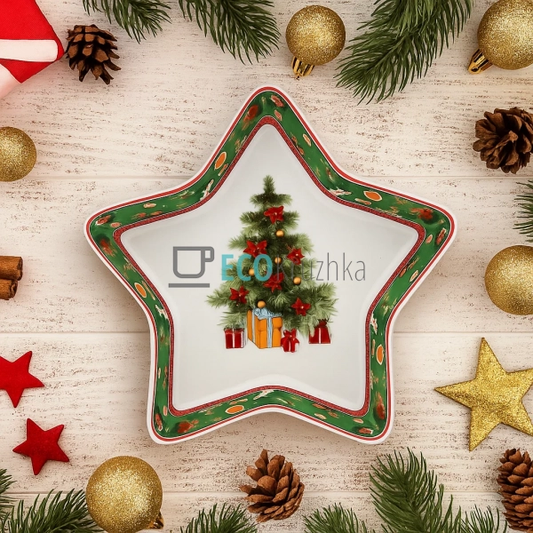 Порцелянове блюдо у формі зірки "Святковий флер", 28 см  ...