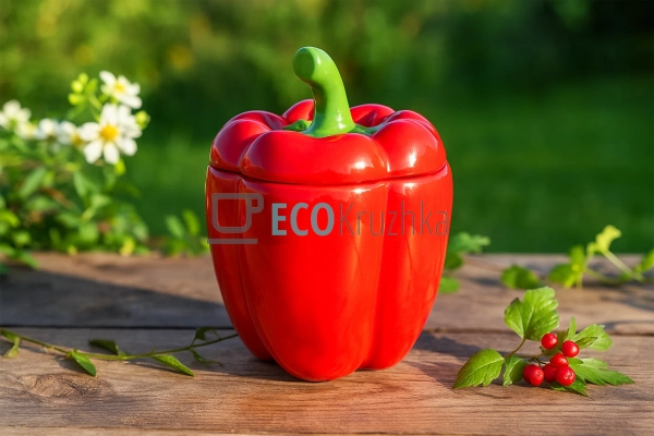 Банка керамічна "Pepper" 550мл, Червоний (928-080) Банка керамічна "Pepper" 550мл, Червоний (928-080)