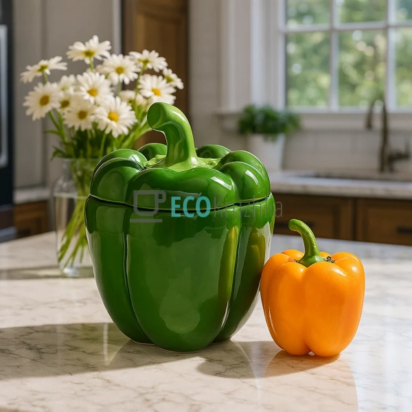 Банка керамічна "Pepper" 1.2л, Зелений (928-074) Банка керамічна "Pepper" 1.2л, Зелений (928-074)