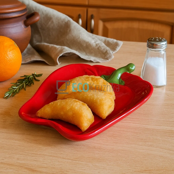 Тарілка керамічна "Pepper", 27 х 21.5 х 3см, колір - чер ... Тарілка керамічна "Pepper", 27 х 21.5 х 3см, колір - чер ...