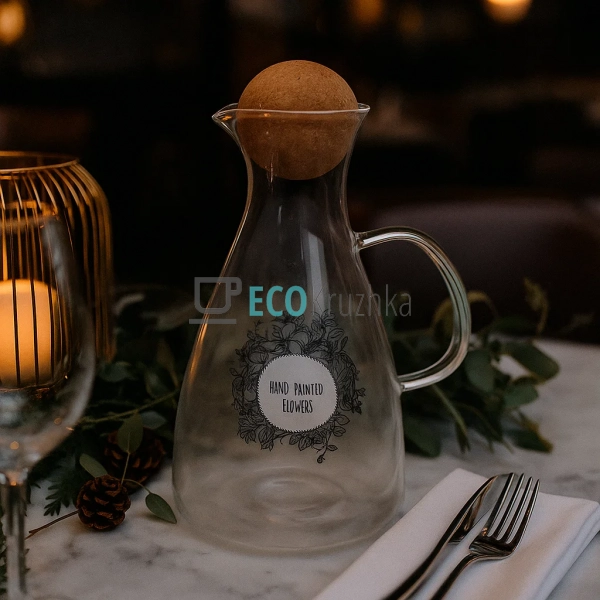 Скляний графін з круглою пробкою, 1700 мл, прозорий (992 ... Скляний графін з круглою пробкою, 1700 мл, прозорий (992 ...