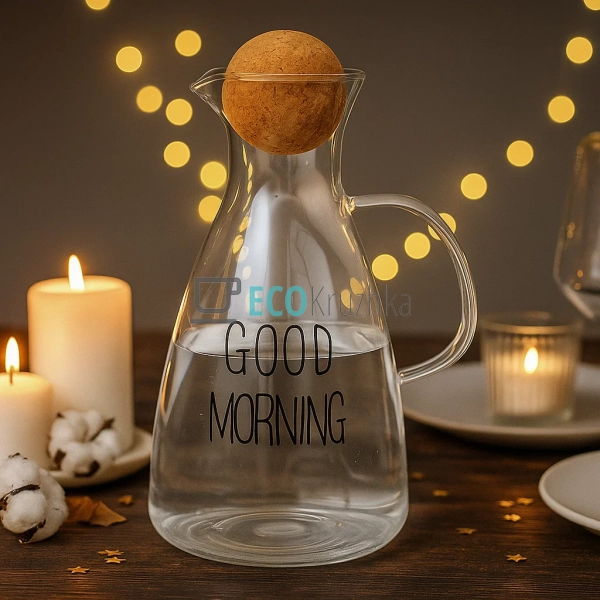 Скляний графін Good Morning з круглою пробкою, 1700 мл,  ... Скляний графін Good Morning з круглою пробкою, 1700 мл,  ...