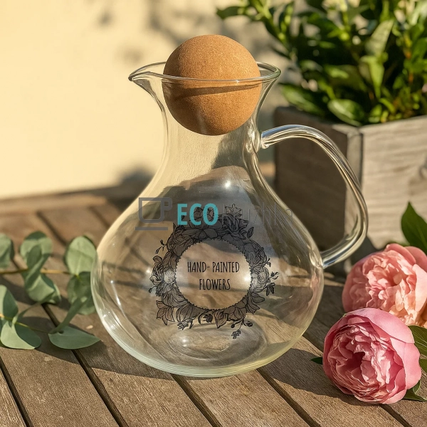 Скляний графін з круглою пробкою, 1700 мл, прозорий (992 ... Скляний графін з круглою пробкою, 1700 мл, прозорий (992 ...