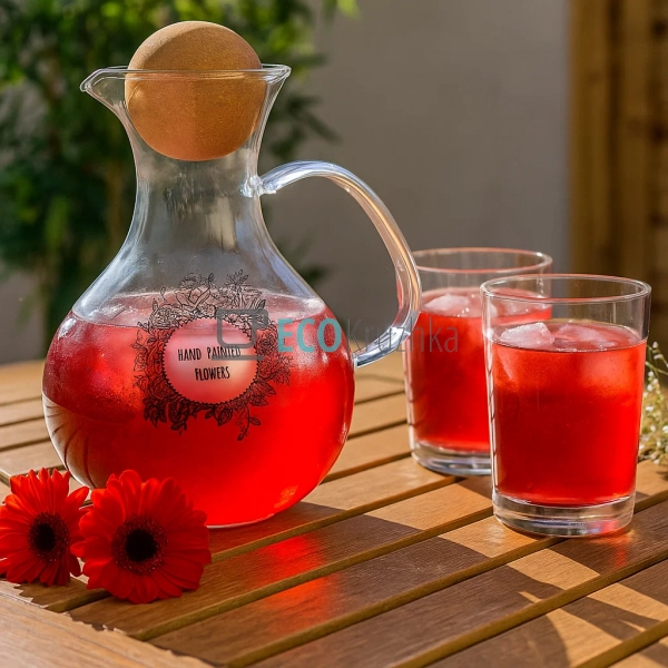 Скляний графін з круглою пробкою, 1700 мл, прозорий (992 ... Скляний графін з круглою пробкою, 1700 мл, прозорий (992 ...