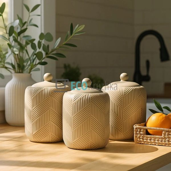 Набір для спецій з 3 предметів 750 мл "Geometry Beige" M ... Набір для спецій з 3 предметів 750 мл "Geometry Beige" M ...