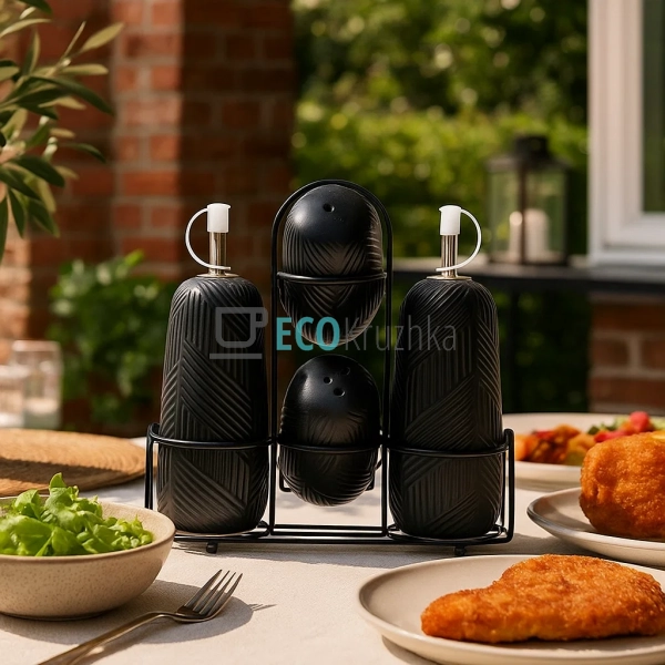 Набір для спецій Maestro 5 предметів "Geometry Black" ке ... Набір для спецій Maestro 5 предметів "Geometry Black" ке ...